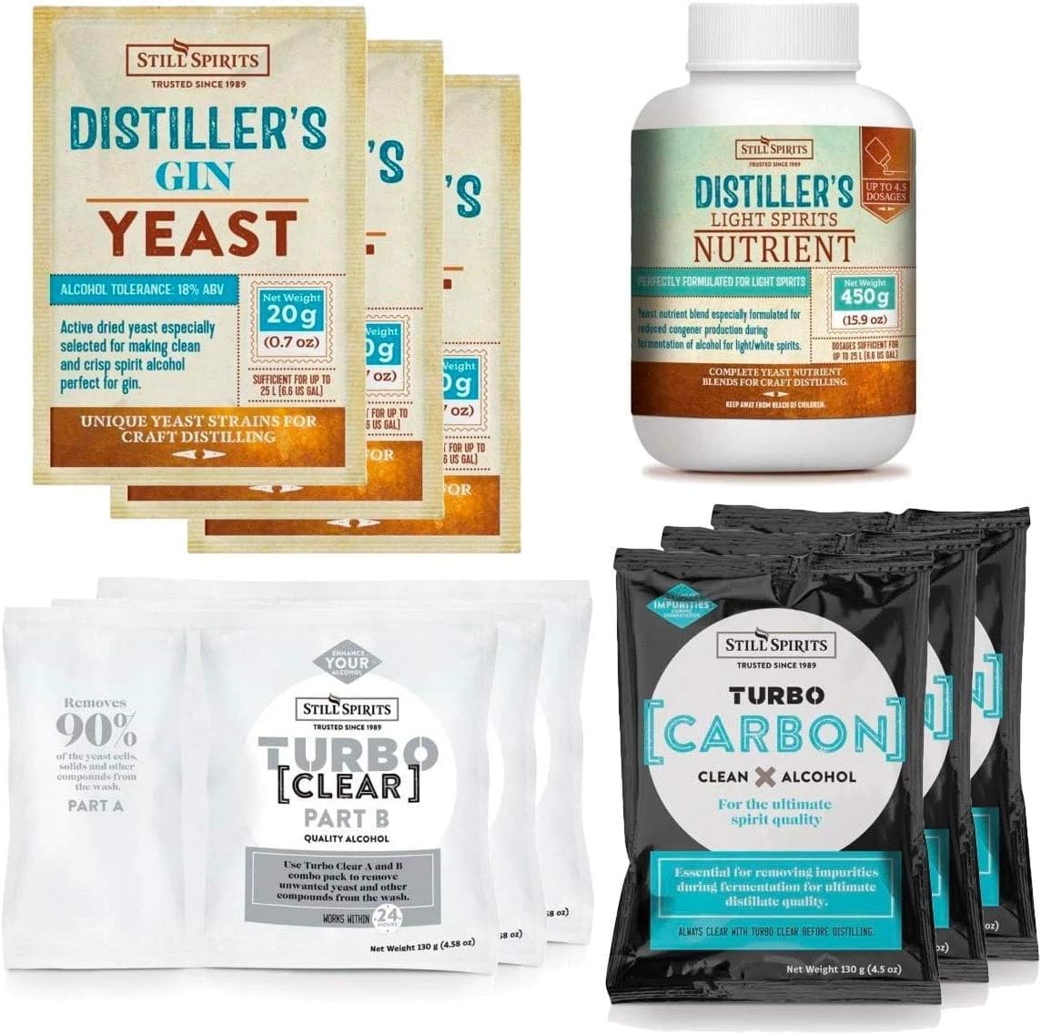 Still Spirits Distillers Gin Yeast 20g for 25L 18 ABV Maximises