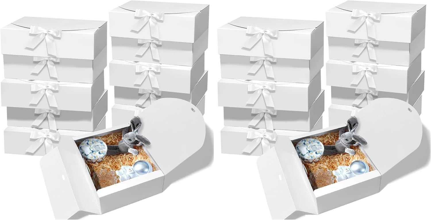  10 PCS White Gift Boxes with Lids 10.6x7.8x3.1 Inch Proposal box thumbnail