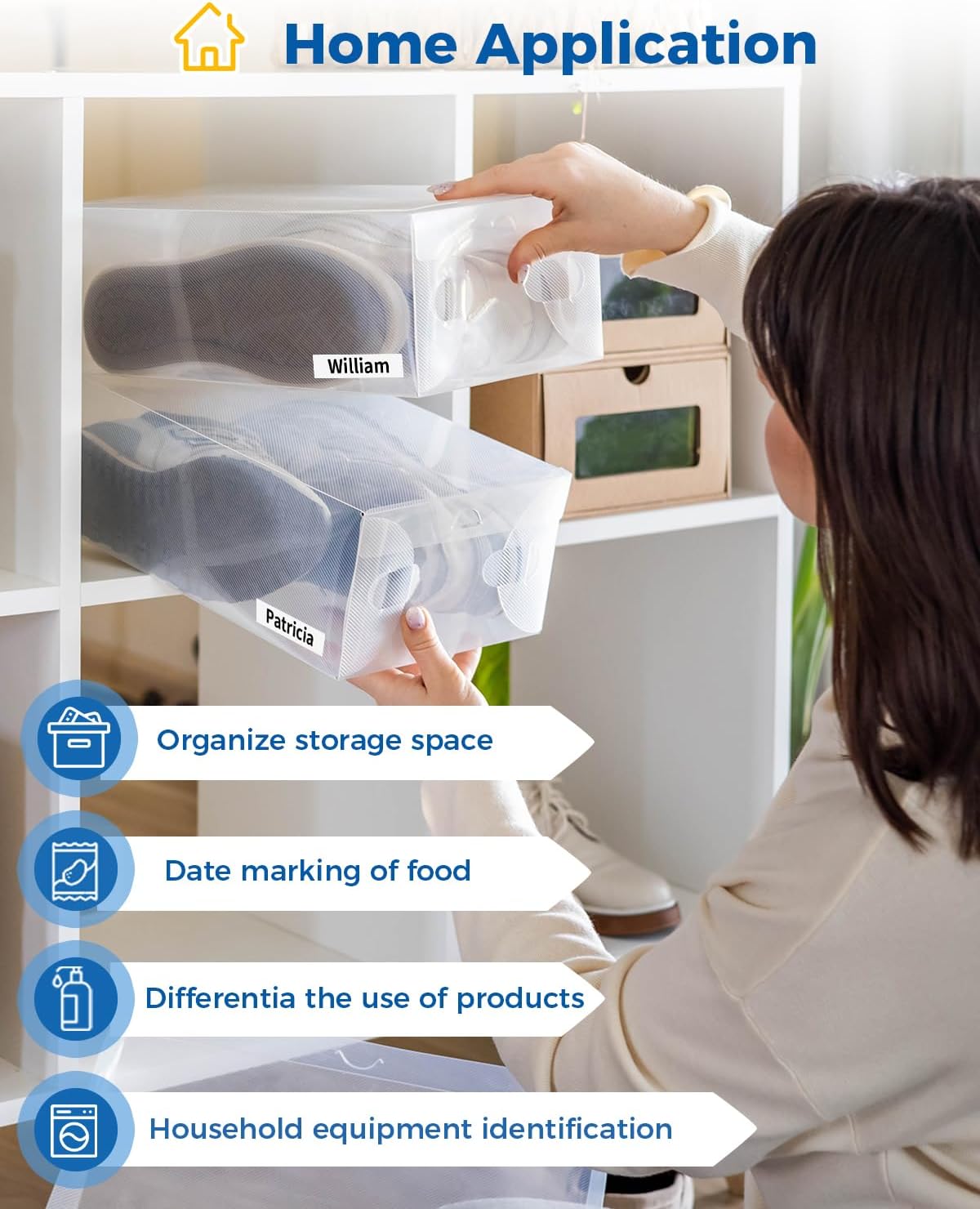 P12 Label Tape Refills Replacement for DYMO Letratag Refills for 91330 10697 White Paper 12mm 1/2" X 13 Compatible with DYMO Letra tag Labeler LT-100H 200B LT-100T QX50, Black on White, EazeID 6-Pack - Image 6