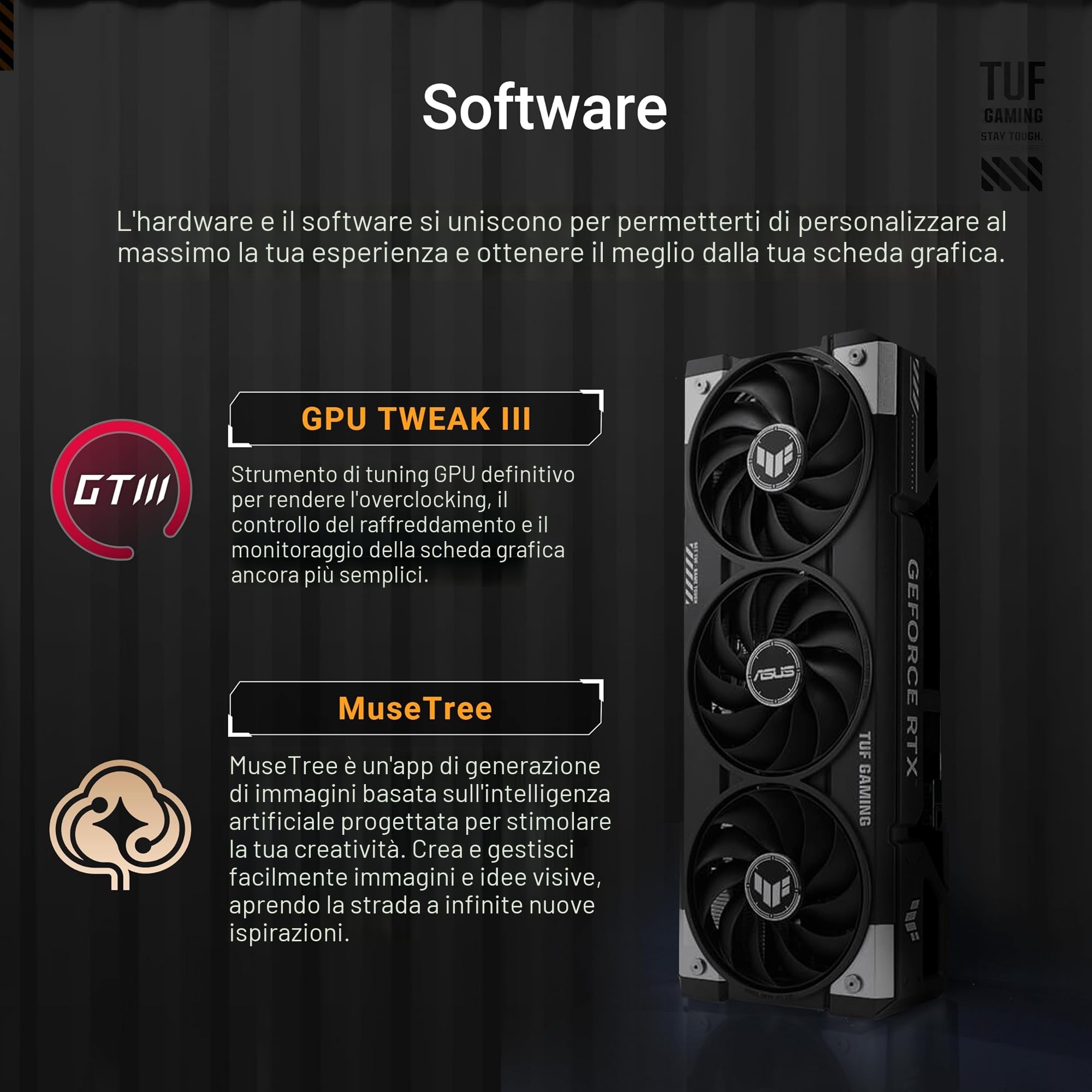 ASUS GeForce RTX 5060, Scheda Grafica da 16 GB GDDR7, 128 Bit, PCIe 5.0, 1 HDMI 2.1, 3 DisplayPort 2.1, Software GPU Tweak III, Nero, TUF-RTX5060TI-O16G-GAMING