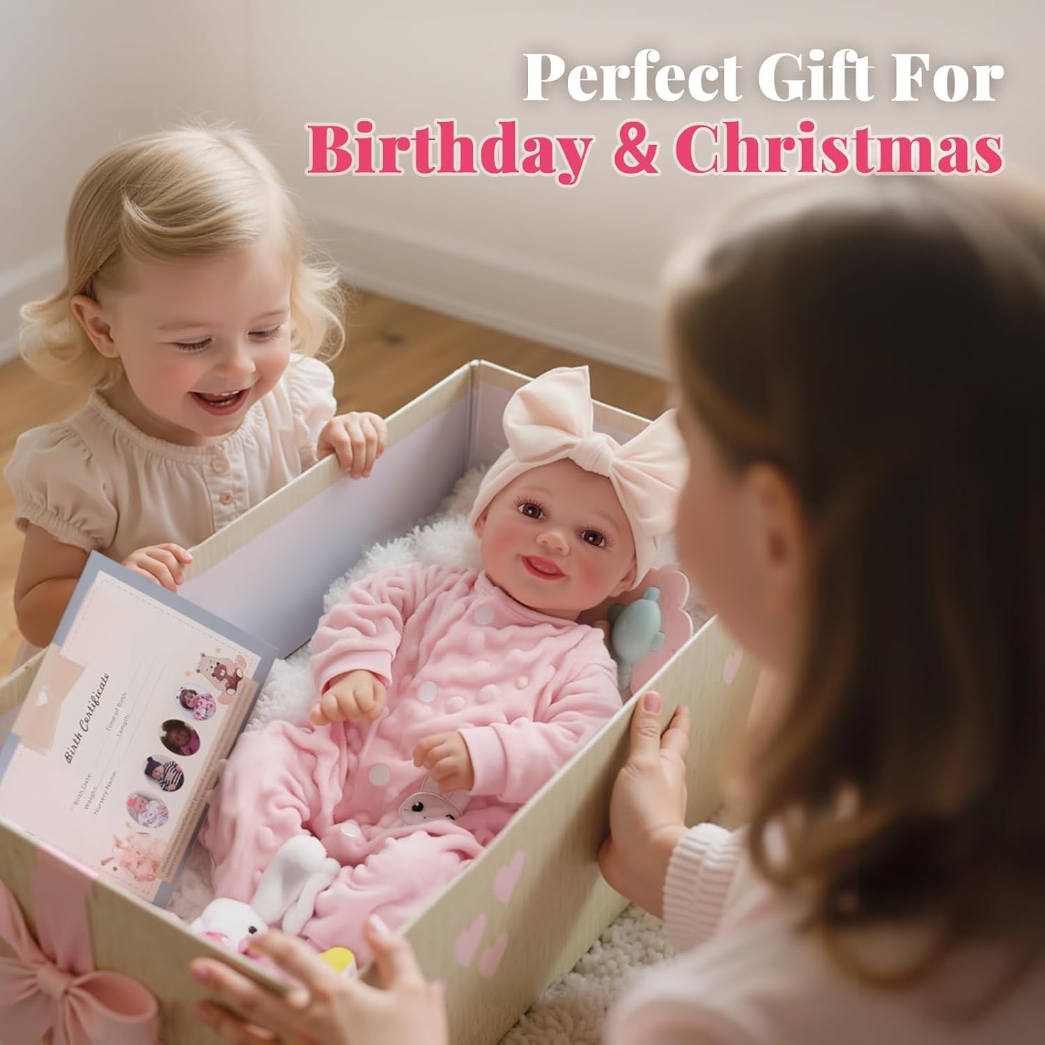 BABESIDE Reborn Baby Dolls Sunny - 17Inch Cute Soft Vinyl Realistic Baby Doll Poseable Smiling Real Life Baby Dolls with Complete Accessories for 3+ Years Old Gifts - Image 5