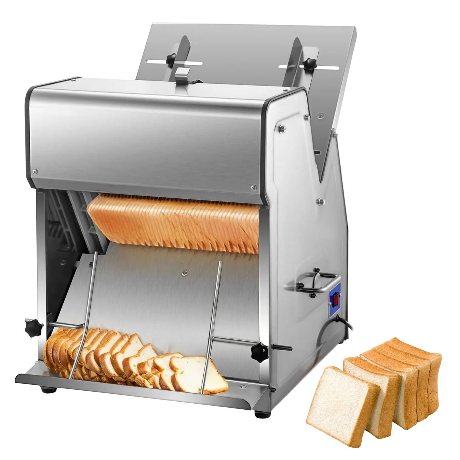 RUODATONLY Commercial Electric Bread Slicer - 12mm Slice Thickness, 31-Slice Automated Machine for Bakery Stores & Serious Home Bakers