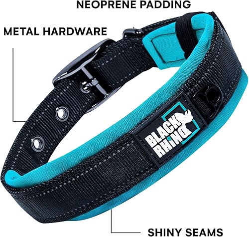 Miniatura 2 de Black Rhino, la comodidad cuello Ultra Suave Collar de perro acolchado de neopreno para todas las razas, heavy Duty ajustable reflectante resistente