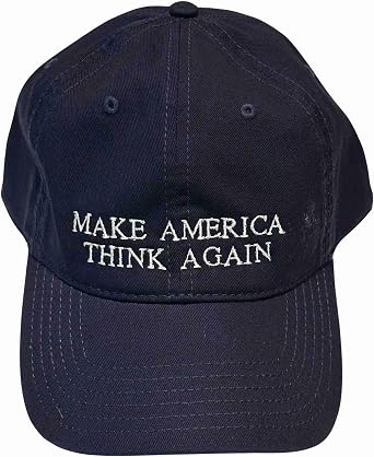 Make America Think Again Hat 2006 Embroidered Adjustable Cap, Navy Blue