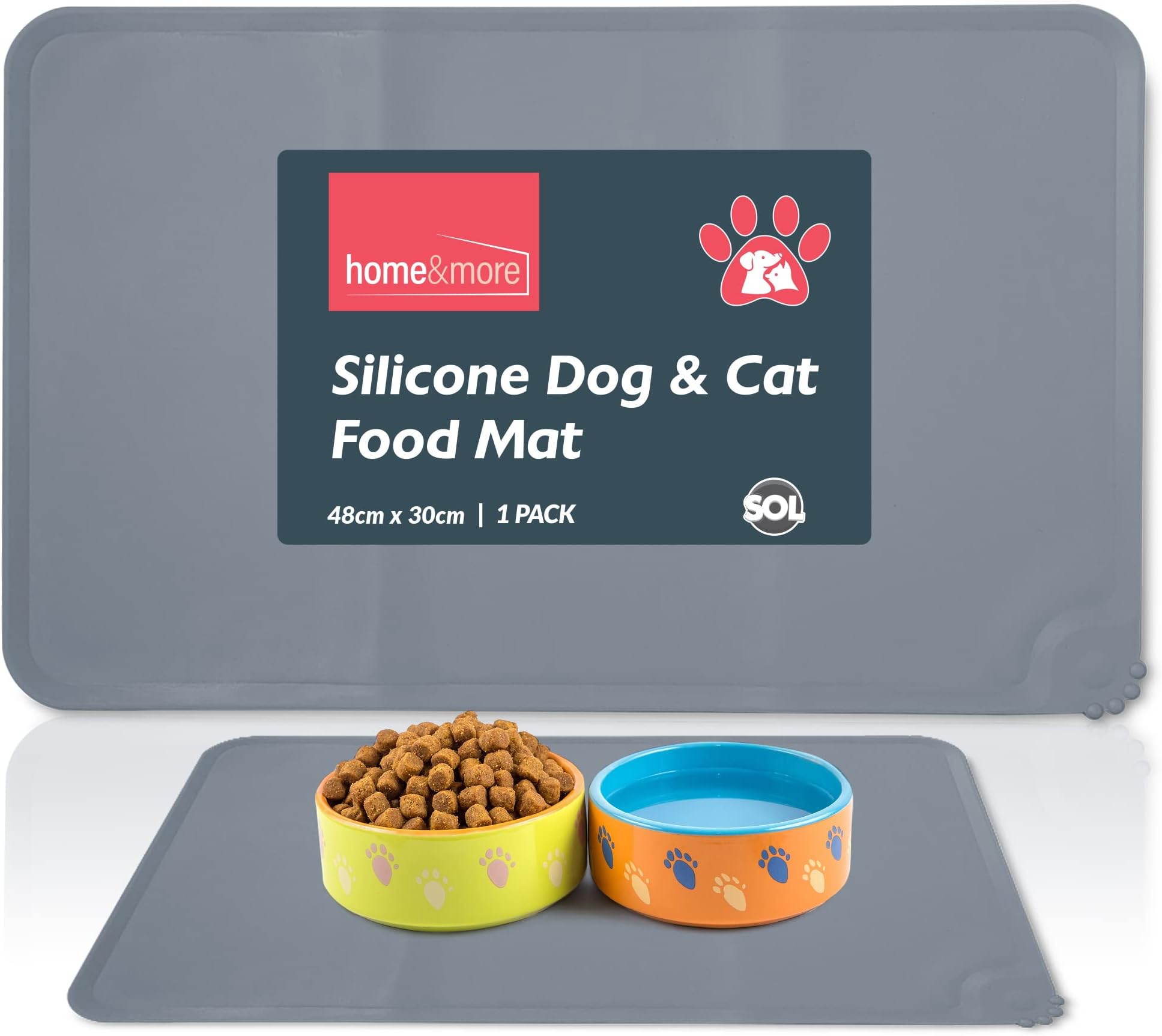 Waterproof Dog and Cat Food Mat 48x30cm Silicone Dog Food Mats for