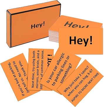 Supper Funny Bad Parking Cards, 50 Cards with 10 Designs Perfect for Shaming Awful Drivers, Funny White Elephant Gifts for Adults, Hilarious Gag Gifts Xmas Stocking Stuffers