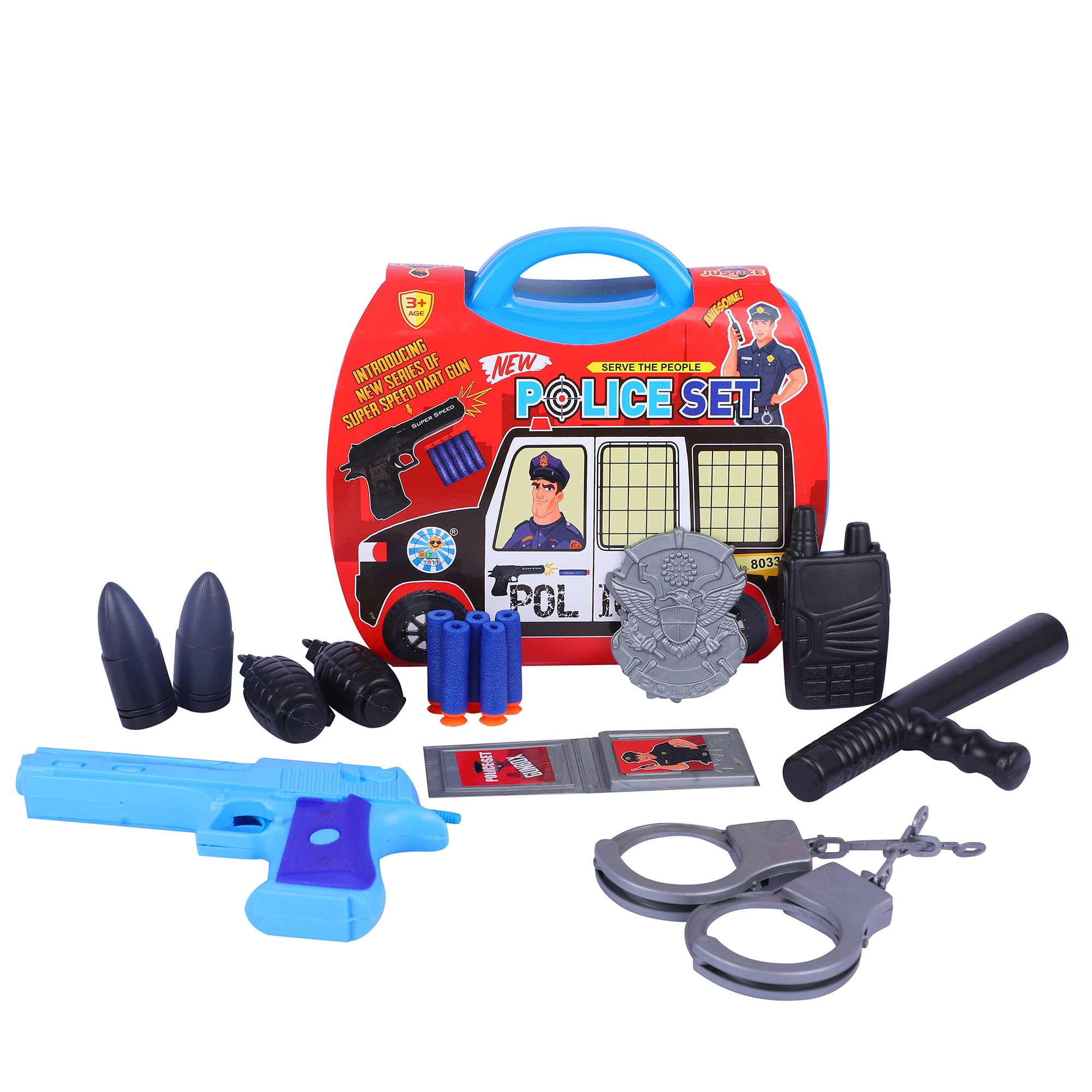 AMAFLIP Police Playset Toy for Boys with Handcuff, Mini Bullet Gun Toy for Kids Role Play Game Weapon Set Toy for Kids Boys (Latest 2024) (B0D3VGP9D5) Amazon Price History, Amazon Price Tracker