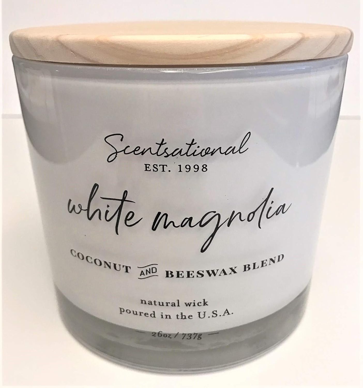 Natural Coconut + Beeswax Scented Candle White Magnolia (in