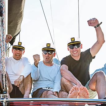 dodowin Captain Sailor Hats for Men Women Adults, Yacht Rock Party Attire