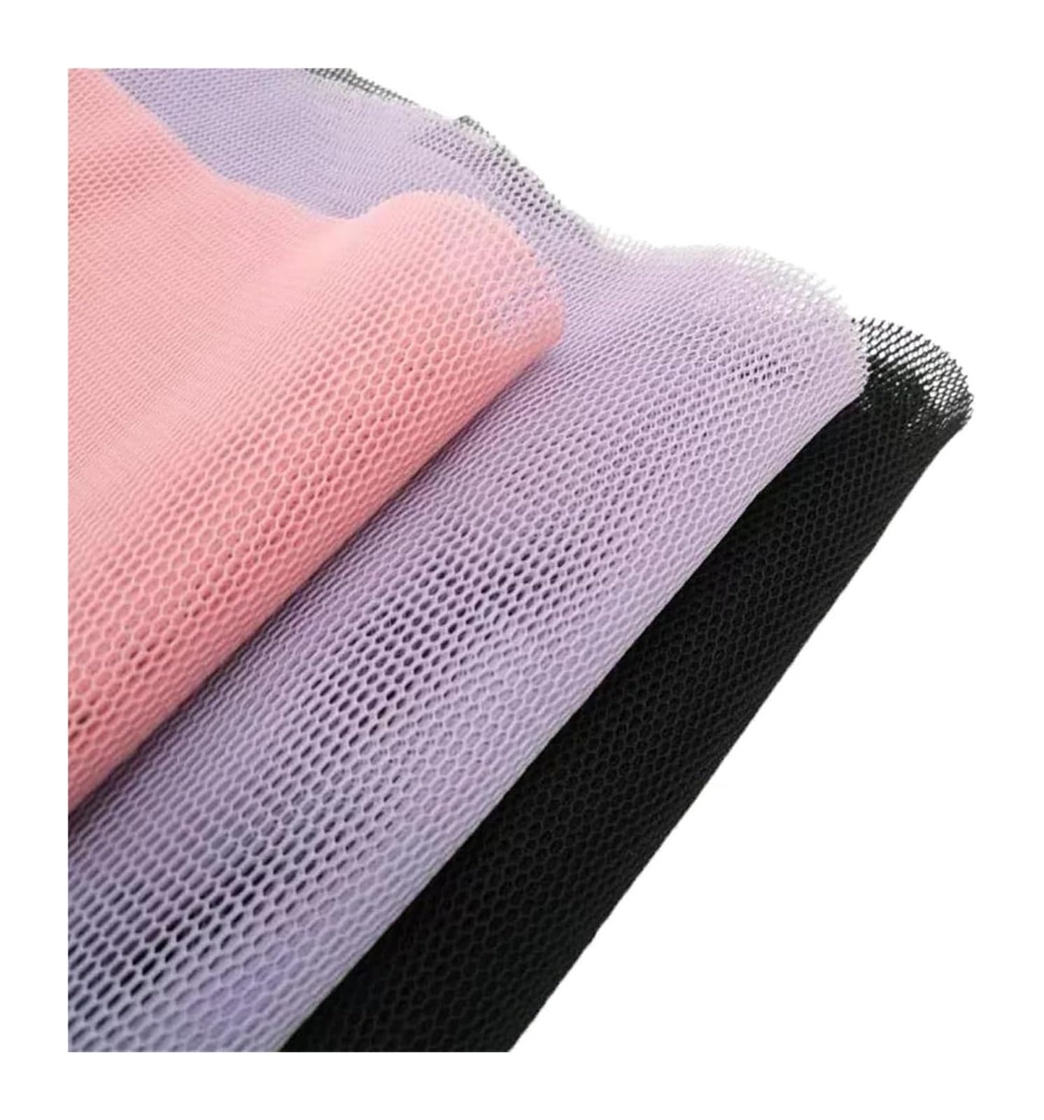 Tul de poliéster de primera calidad, La capa de aire hexagonal del poliéster 99% hizo punto la tela malla los 90x150cm multicolores respirables(White)