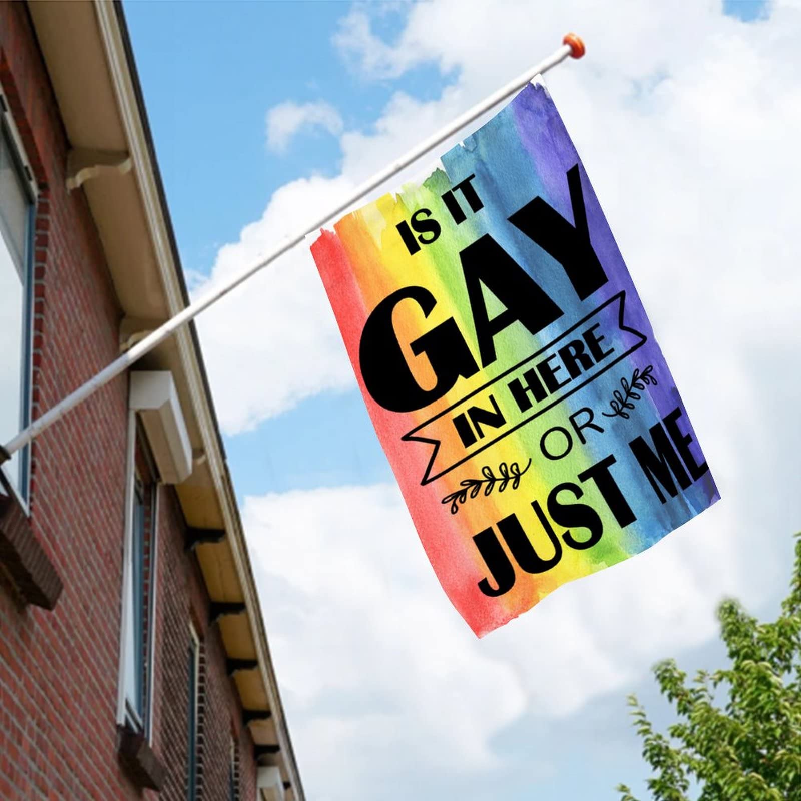 Bandiera Da Giardino LGBTQ+ Progress Pride 30x45 Cm: Doppia Faccia In Iuta Resistente, Decorazione Per Esterni, Prato O Balcone - Arcobaleno E Girasoli - 4