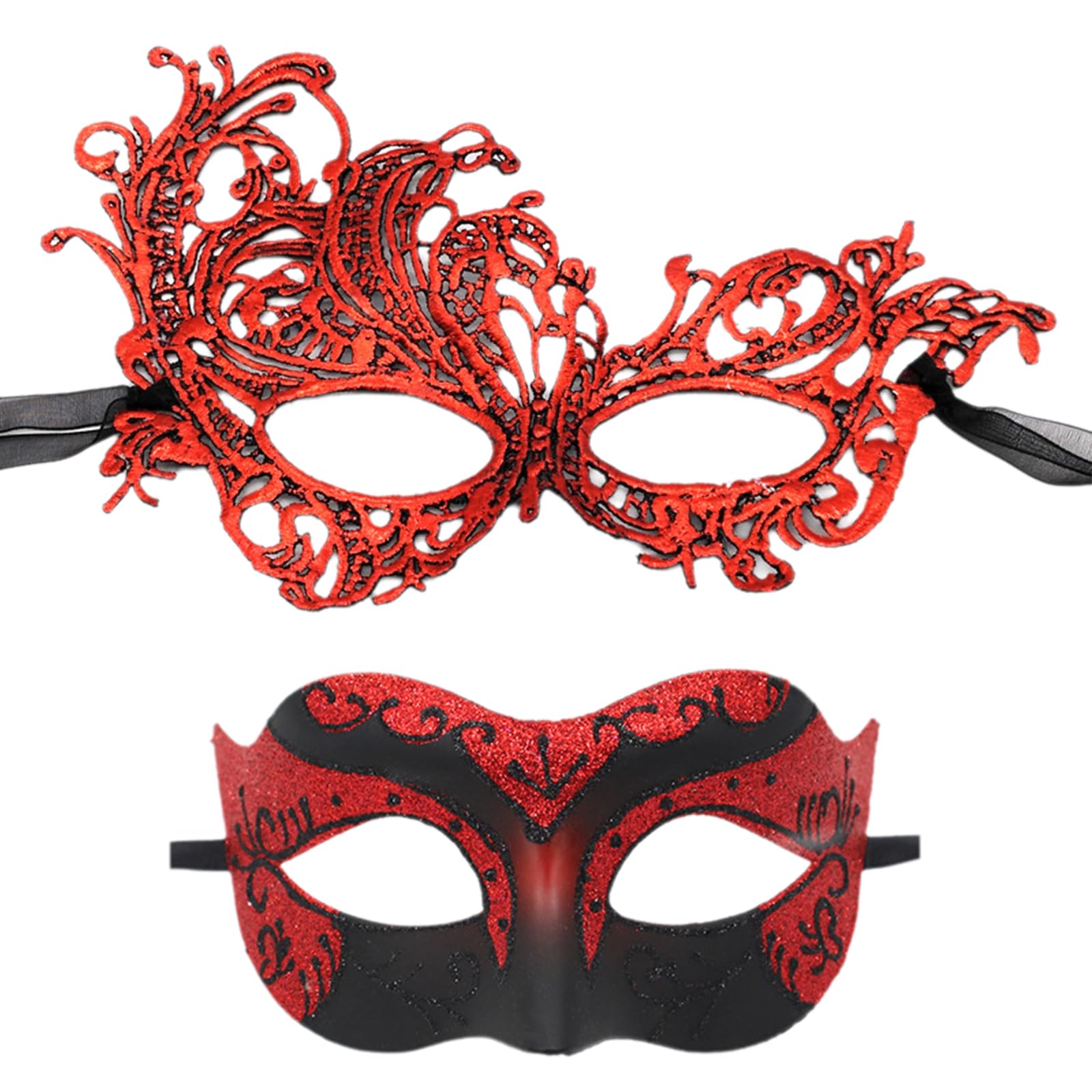 Bottone 2Pieces Unique Masquerades for Couple Half Face Masquerades Accessory for Themed Celebration