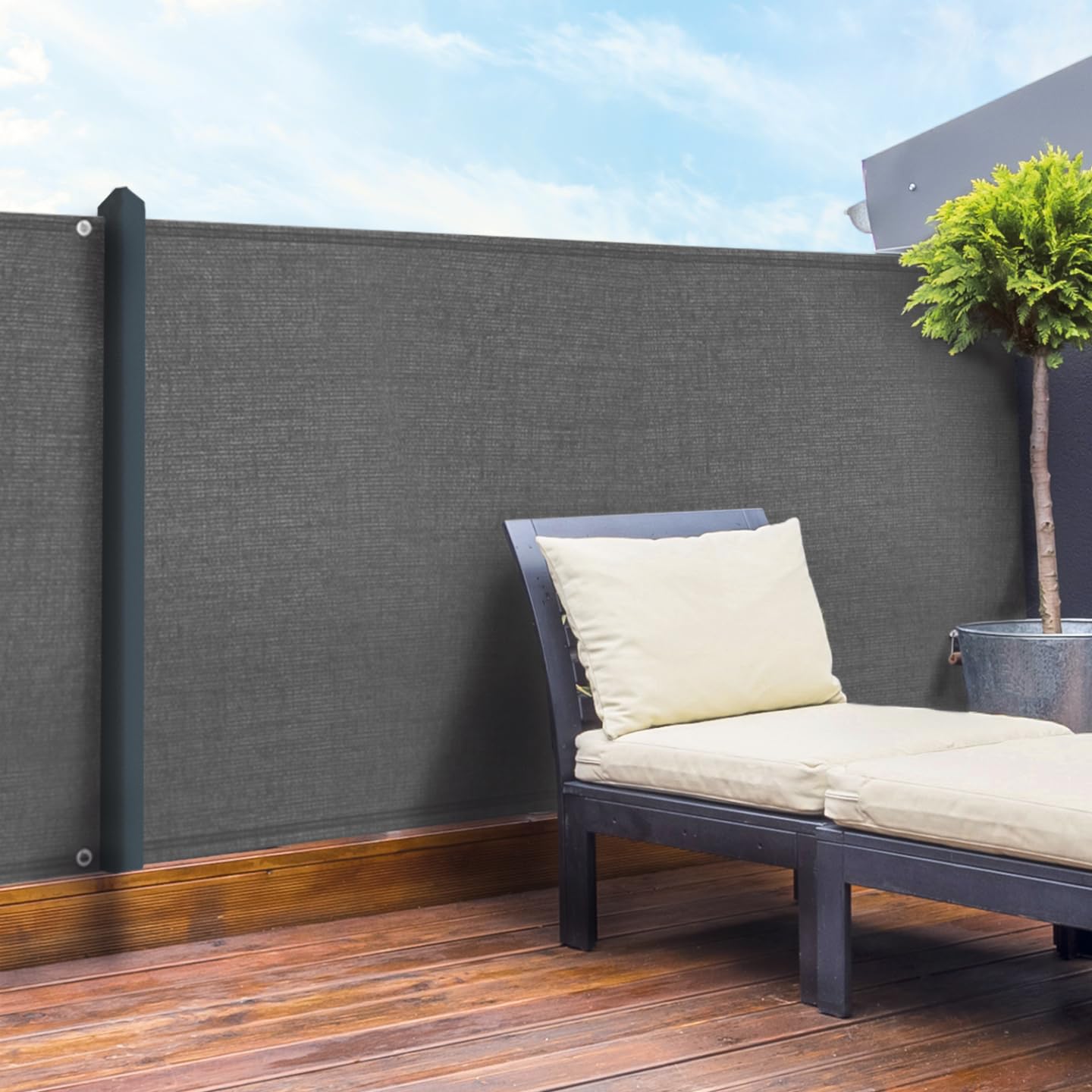 Brise Vue renforcé 1,5 x 10 M Gris 90 GR/m²