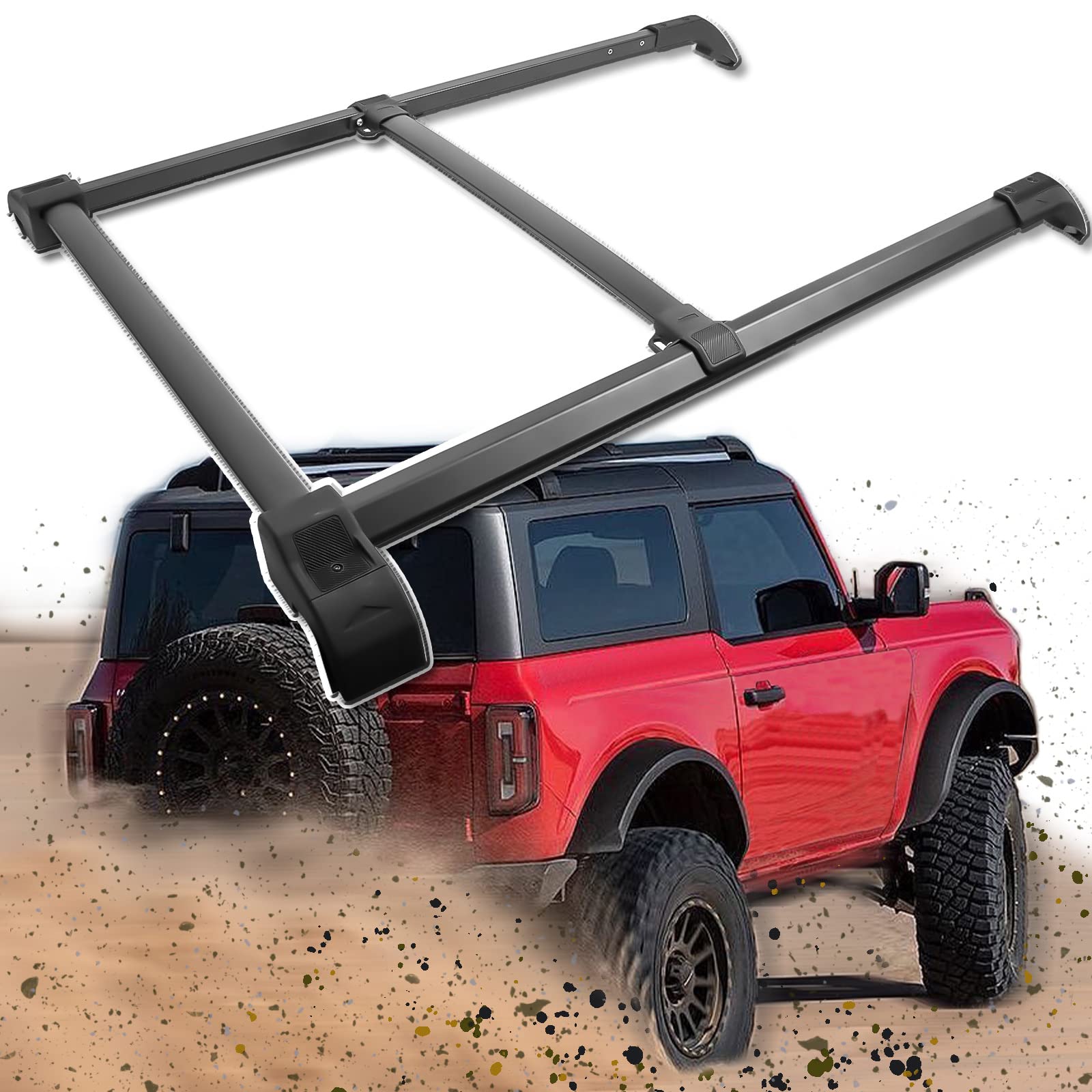 Broaddict Roof Rack Rails Cross Bar Kit Fit for 20212023 Ford Bronco