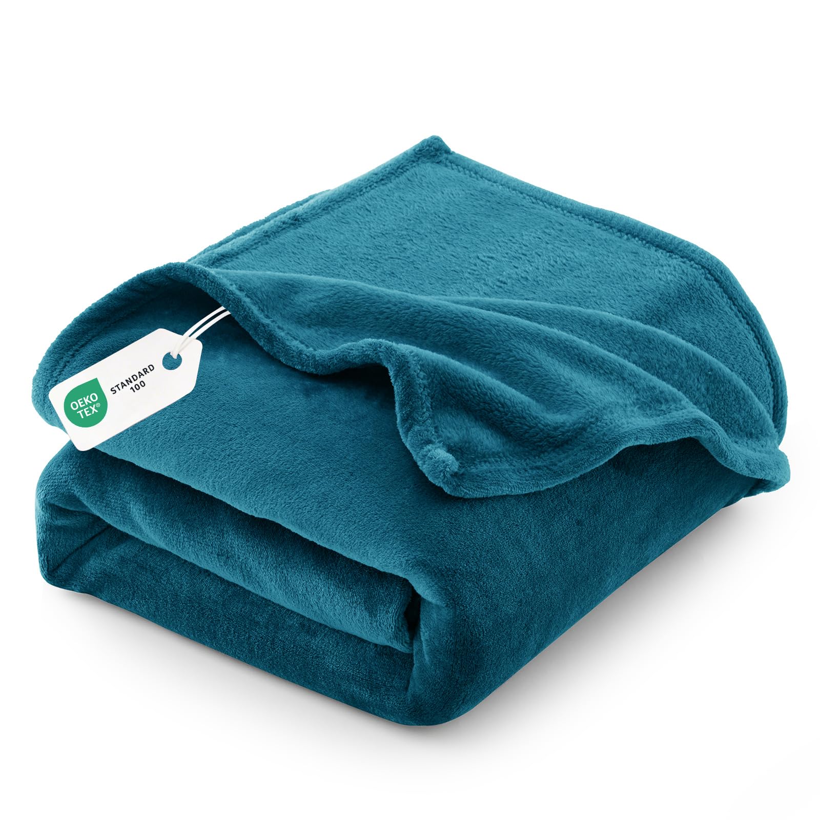Coperta In Pile Di Flanella Morbida E Calda - Leggera E Accogliente, Colore Verde Acqua, 130x150 Cm
