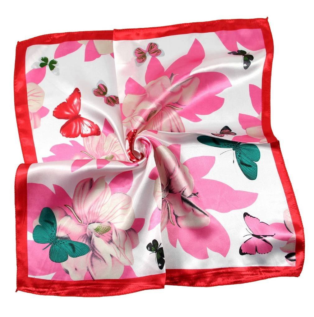 Xiang Ru Femme Petit Foulard Carré Imprimé En Soie Imité