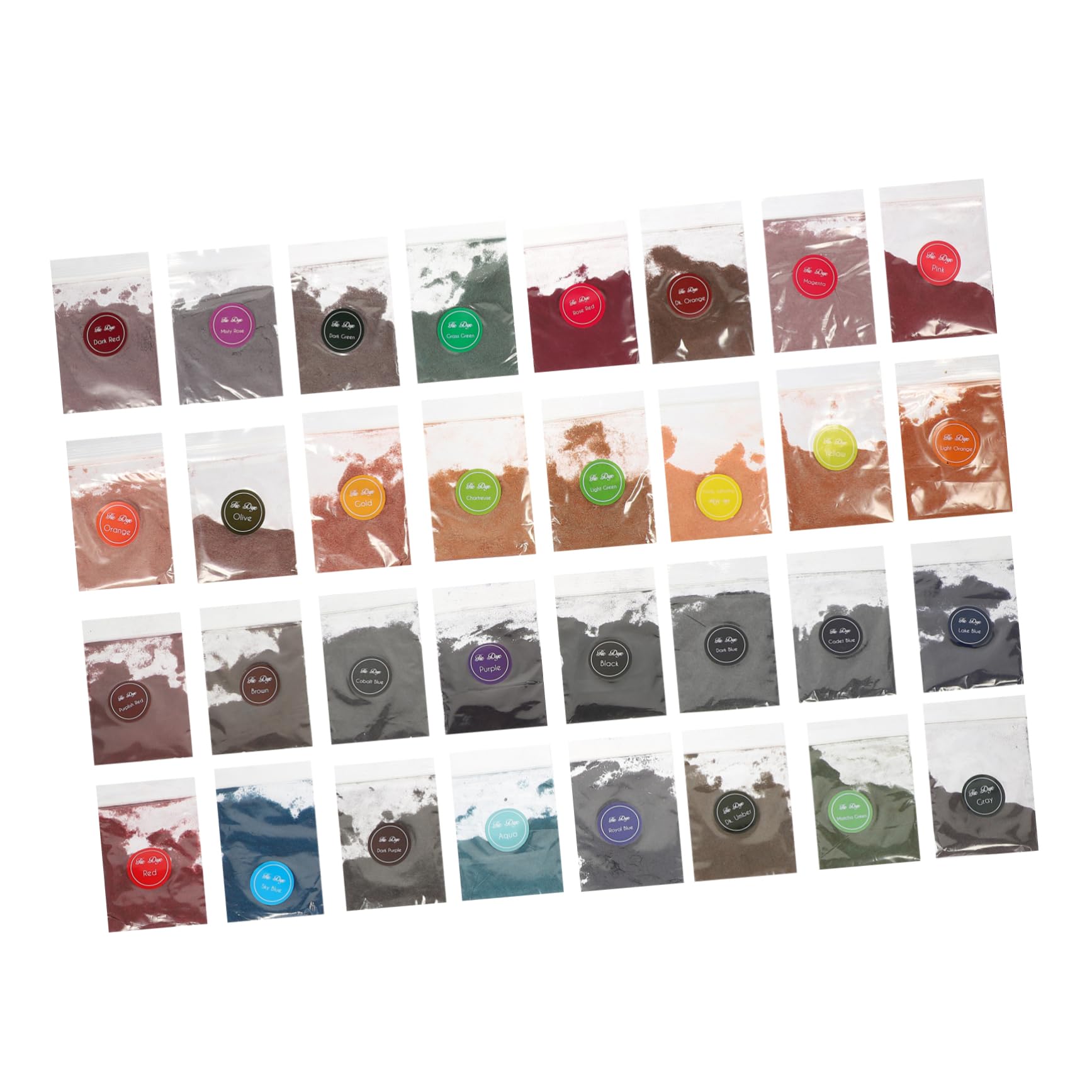 OSALADI Kit Polvere per Tie Dye 32 Borse Colori Permanenti per Tessuti in Polvere, per Scialli e Borse in Tela, per Divertimento Familiare e Progetti DIY