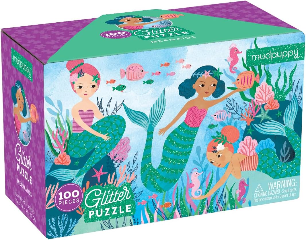 MudPuppyMermaids 100 Piece Glitter Puzzle