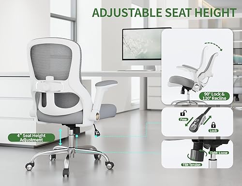Miniatura 7 de Silla ergonómica de oficina Silla de escritorio para computadora de oficina de 400 libras con malla de respaldo alto y soporte lumbar ajustable,