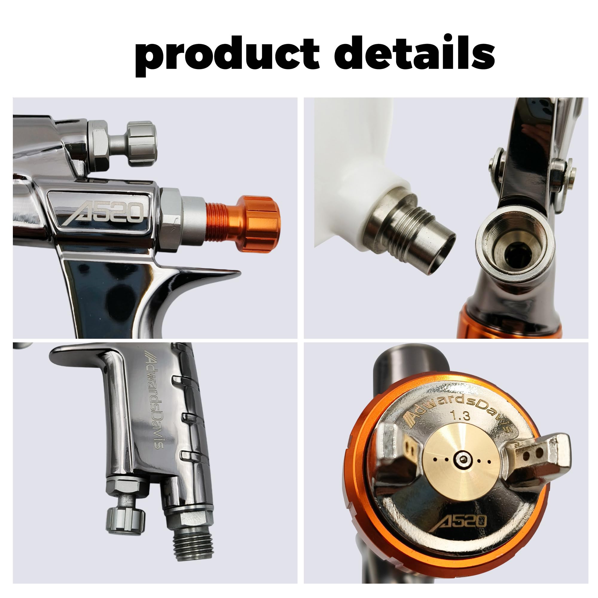Pistolet Lakierniczy Powietrzny, Pistolet Natryskowy do Samochodu, 600 ml Kubki do farby, Pistolet natryskowy z kubkiem, Pistolet do Malowania Drewna, do Malowania Domów, Samochodów, Mebli 1.4mm
