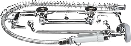 T&S Brass B-0133-ADF12-B Easy Install Wall Mount Pre-Rinse Faucet for Commercial Kitchens. Includes Wall Bracket and 12" Add-On Faucet. Sprayer Meets New DOE Requirements with a 1.15 GPM Flow Rate