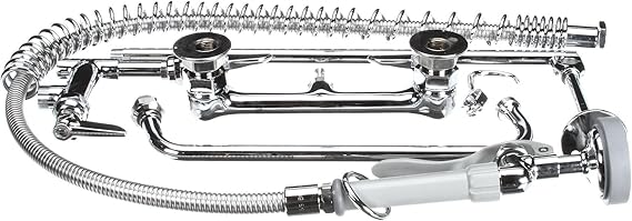 T&S Brass B-0133-ADF12-B Easy Install Wall Mount Pre-Rinse Faucet for Commercial Kitchens. Includes Wall Bracket and 12" Add-On Faucet. Sprayer Meets New DOE Requirements with a 1.15 GPM Flow Rate