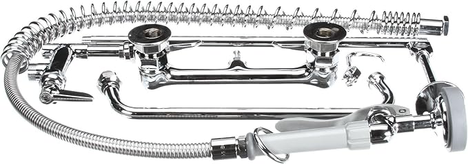 T&S Brass B-0133-ADF12-B Easy Install Wall Mount Pre-Rinse Faucet for Commercial Kitchens. Includes Wall Bracket and 12" Add-On Faucet. Sprayer Meets New DOE Requirements with a 1.15 GPM Flow Rate