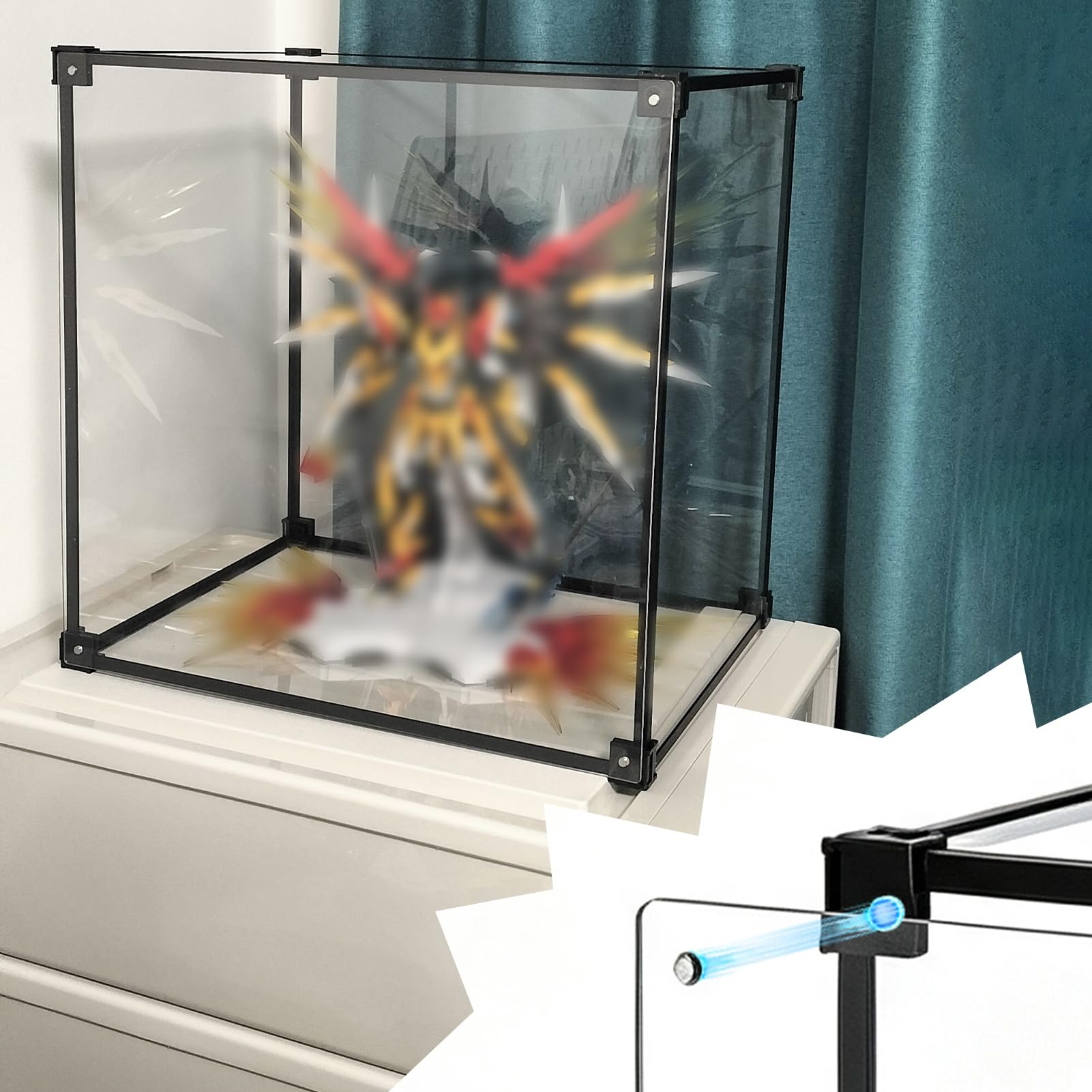 All Clear Action Figures Tall Showcase with Magnetic Door, Customizable