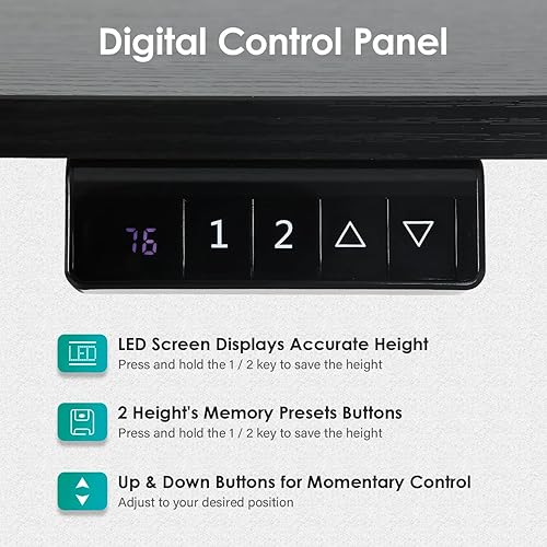 Miniatura 31 de Estación de trabajo de computadora de altura ajustable, escritorio eléctrico de pie para sentarse, mesa de computadora que se eleva hacia arriba y