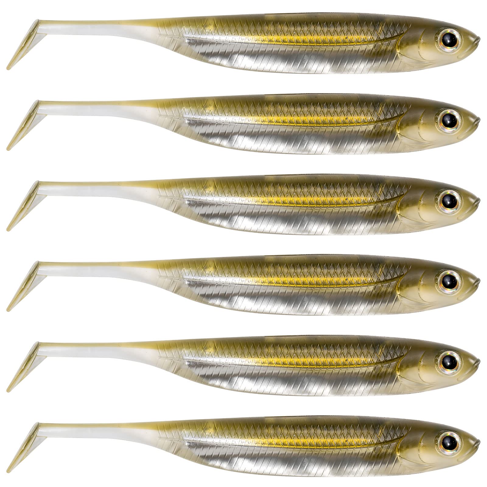 Dr.Fish Paddle Tail Swimbaits, Soft Lures for Bass Fishing, Freshwater Fishing Lures Soft Plastic Swim Shad Bait Minnow Drop Shot, 2.7 Inches Pumpkin Seed — image 1