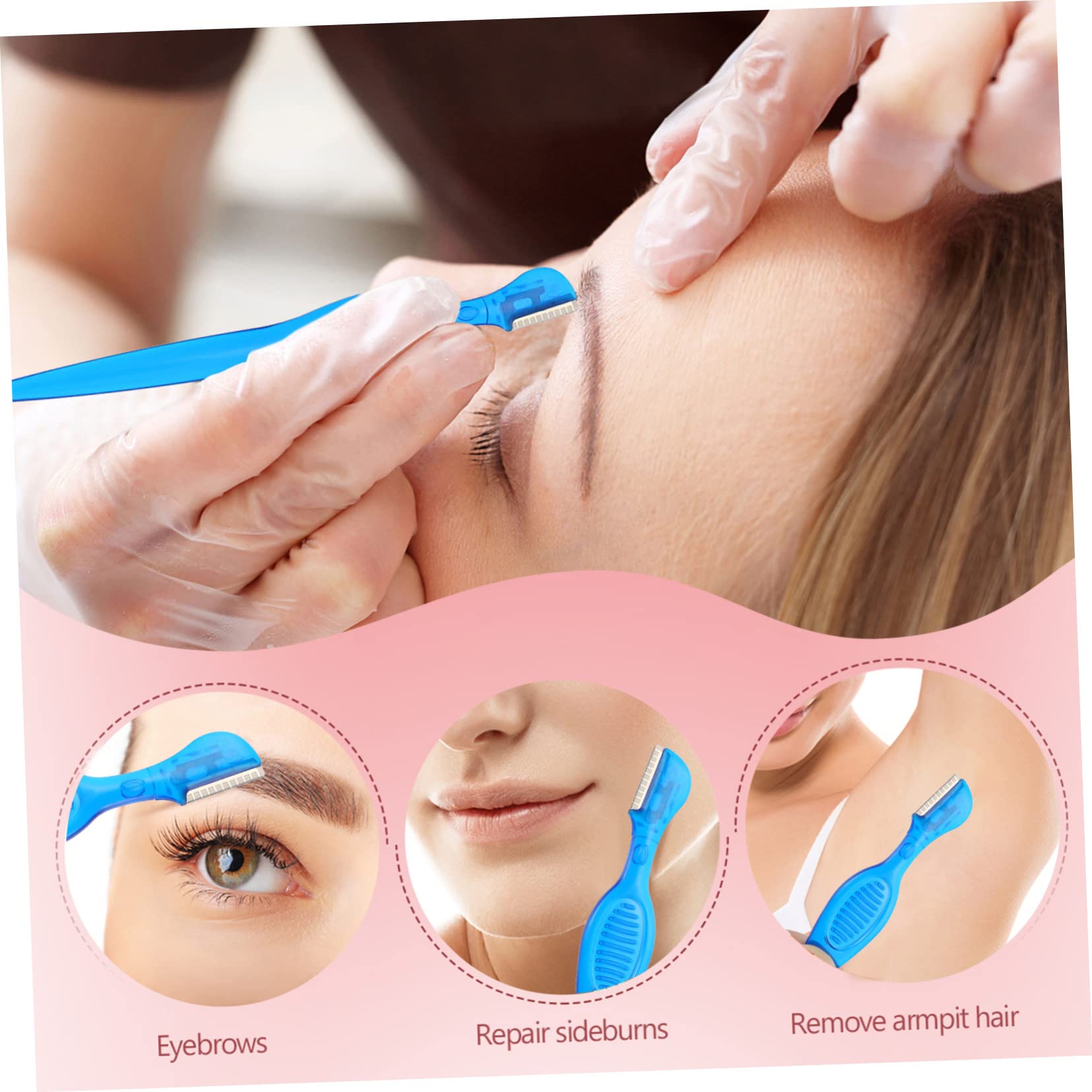Healeved 72pièces Outils De Taillage Des Sourcils Rasoirs Multipurpose Pour Visage Kit De Acier Avec Couvercles De Rouge Bleu Noir