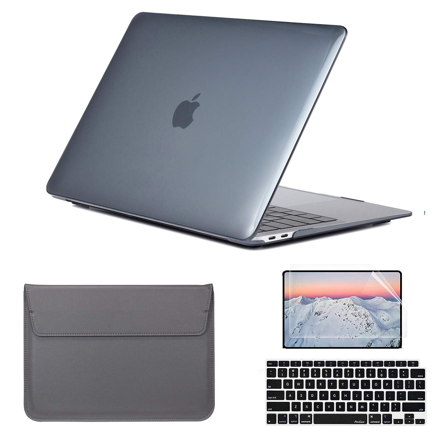 Funda MacBook Pro 15 A1990 con maletín y protector de pantalla negro 7