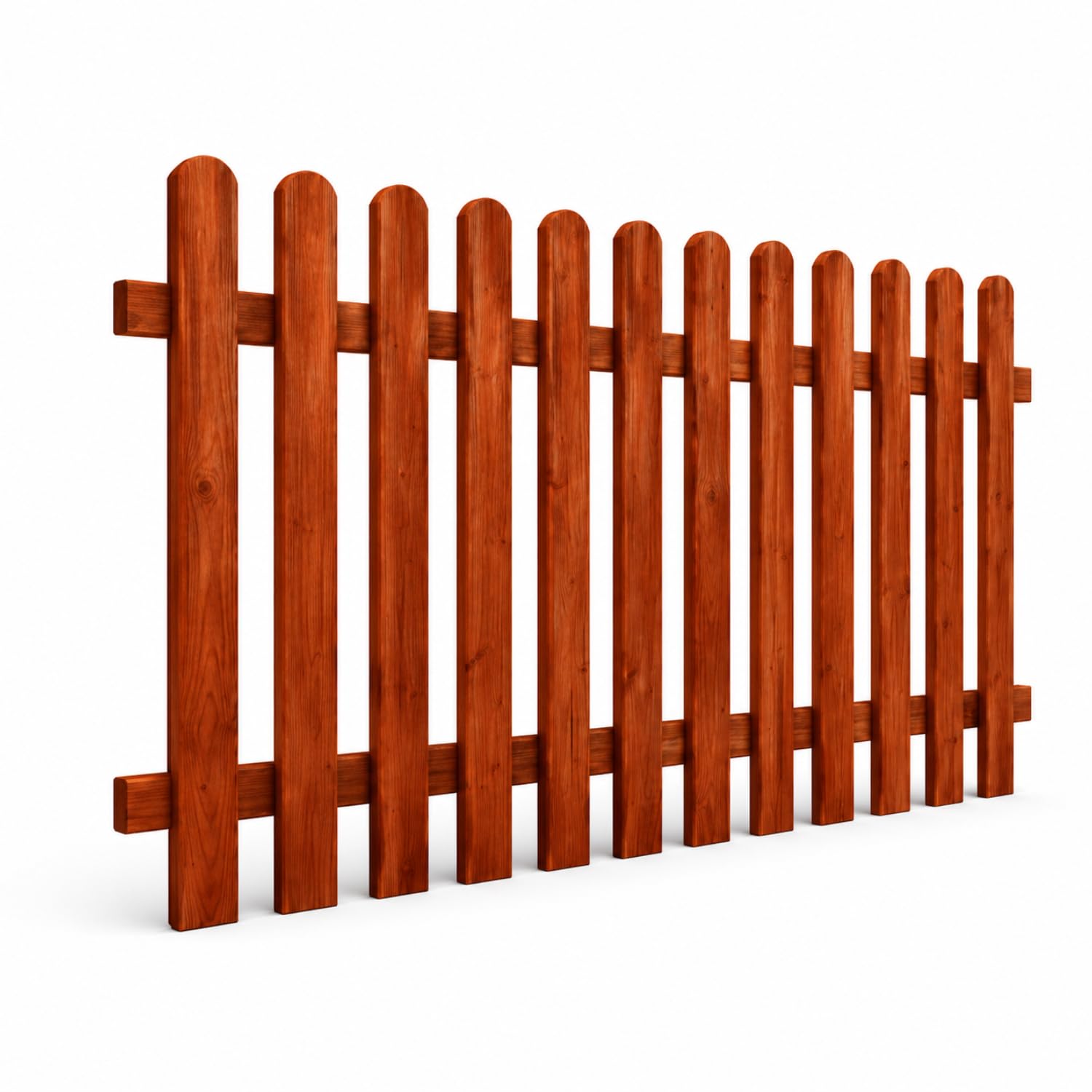Staccionata In Legno Per Giardino Orto E Recinti Decorativi Con Doghe Verticali Arrotondate Protezione Outdoor Resistente Agli Agenti Atmosferici 180 x 100 Cm Legno Scuro