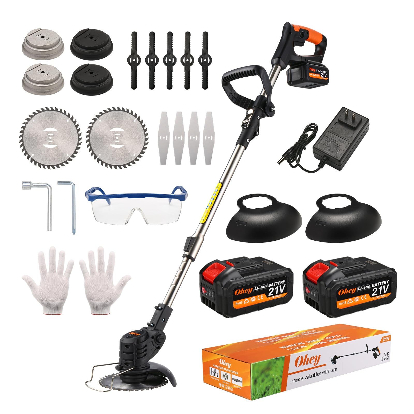  Ohey Cordless Weed Wacker for Lawn, Garden, and Yard Work
| Adjustable Pole Length Cordless Brush Cutter for Outdoor Us