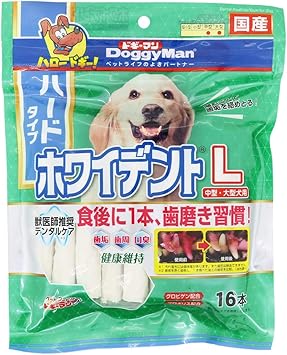 Amazon ドギーマン 犬用おやつ ホワイデントスティック ハードタイプ ビーフ 16個 X 1 ドギーマン ペット用品 通販