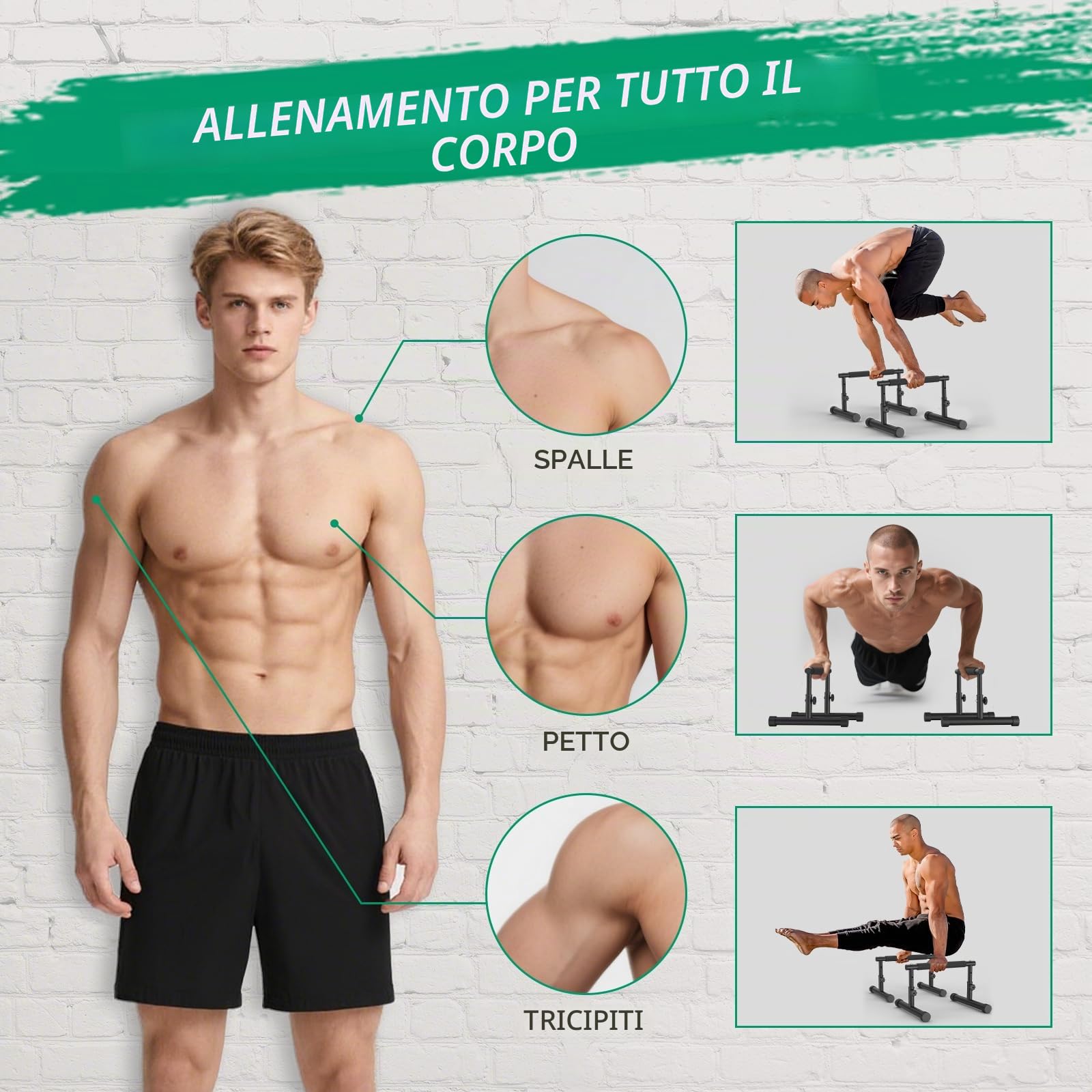 IMAYCC Maniglie per Flessioni Barre per Push-up Parallele con Polsiere Palestra,Fitness Push Up Bars Parallele Calisthenics Attrezzi per Flessioniper Formazione