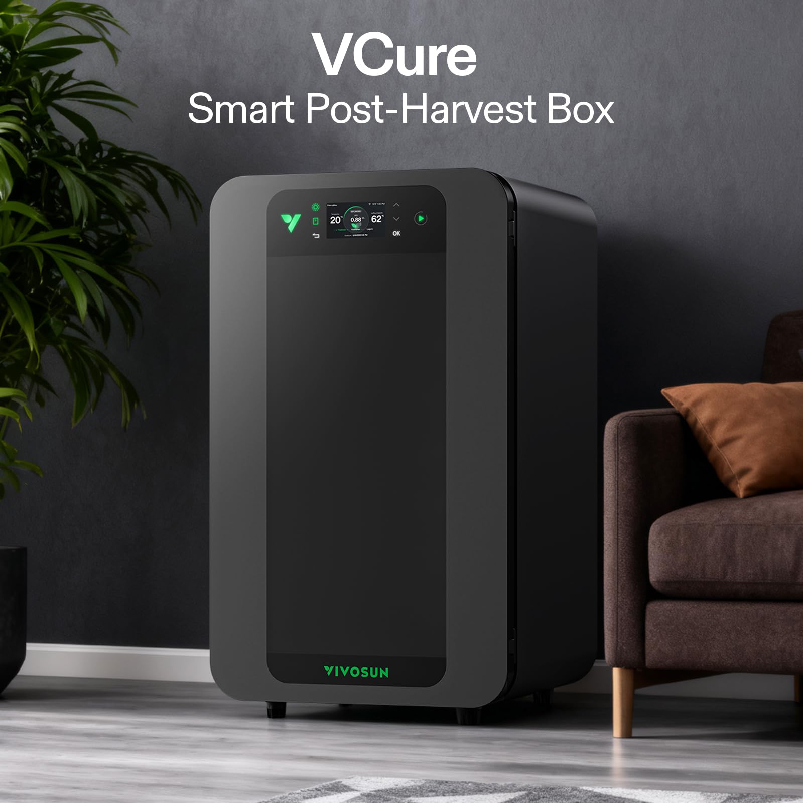 VIVOSUN Smart Post-Harvest Box, Automatischer Trockenschrank mit Temperatur- & Feuchtigkeitskontrolle, Lagerbox mit APP-Steuerung, Individuelle Programme