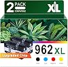 962XLインクカートリッジ、for HP 962 XLインク対応、OFFICEJET PRO 9020 9025 OFFICEJET PRO 9010 9012AIO PRO 9015 9018 9020 9025 9026 9027 9028 9029 902Xプリンター用 2Black