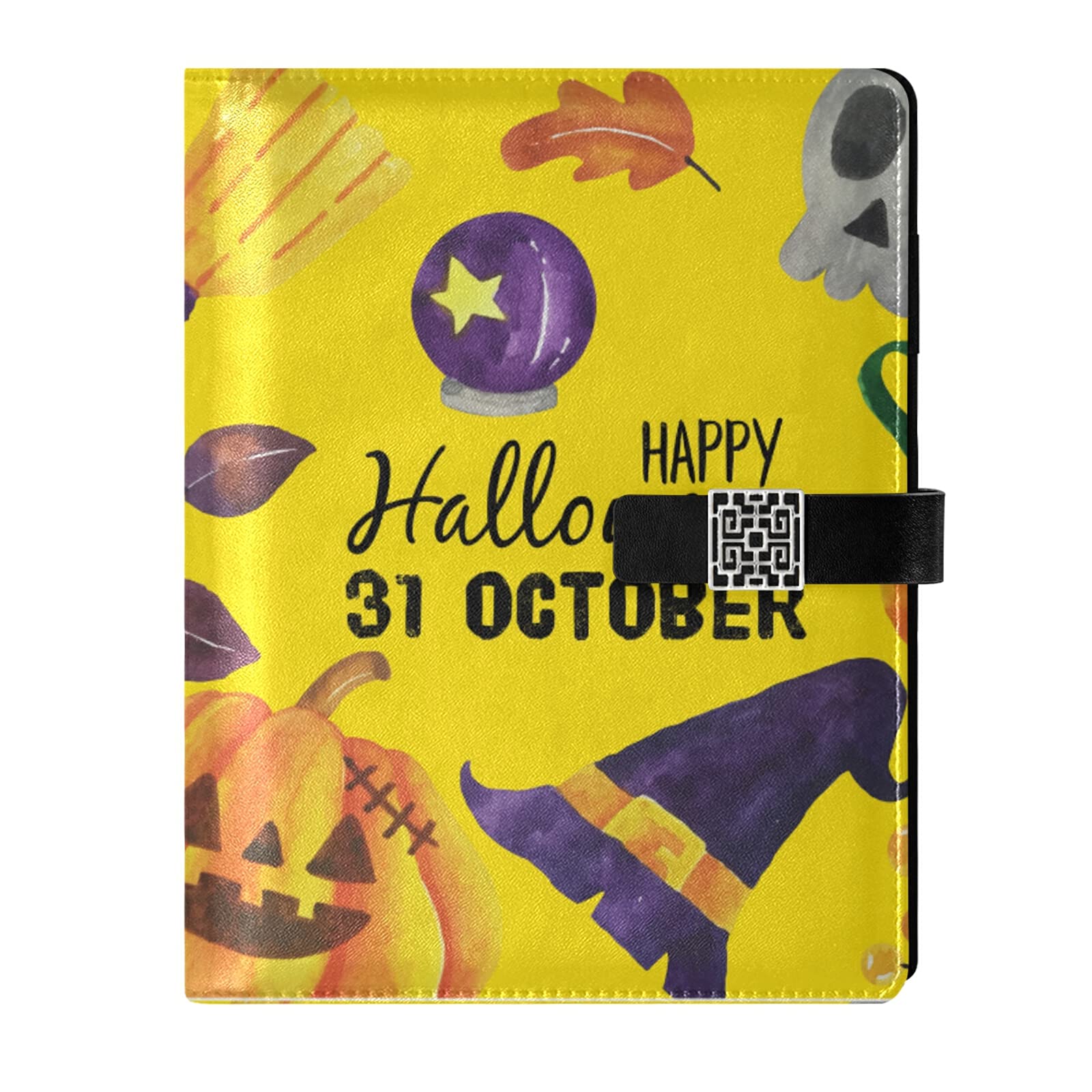 RunningBear Halloween Leather Journal Notebook Travel Journal Writing Notebook Binder with Pockets Daily Planner Diary Book for Office School Business