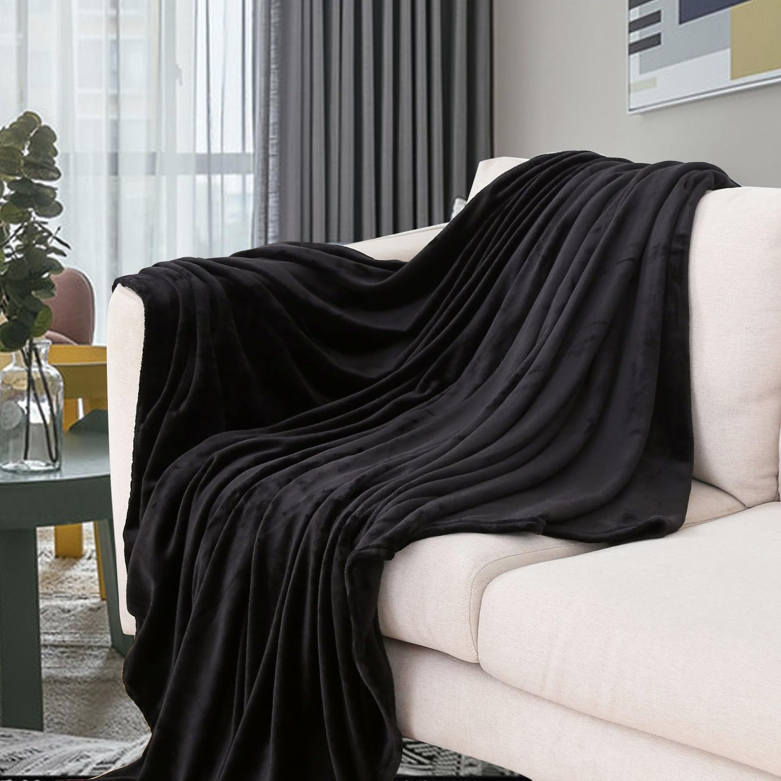 Juego de almohada de viaje – Almohada de cuello de viaje y manta para avión, manta gruesa de forro polar, almohadas de cuello de espuma viscoelástica con capucha, bolsa de lona plegable, máscara de 5