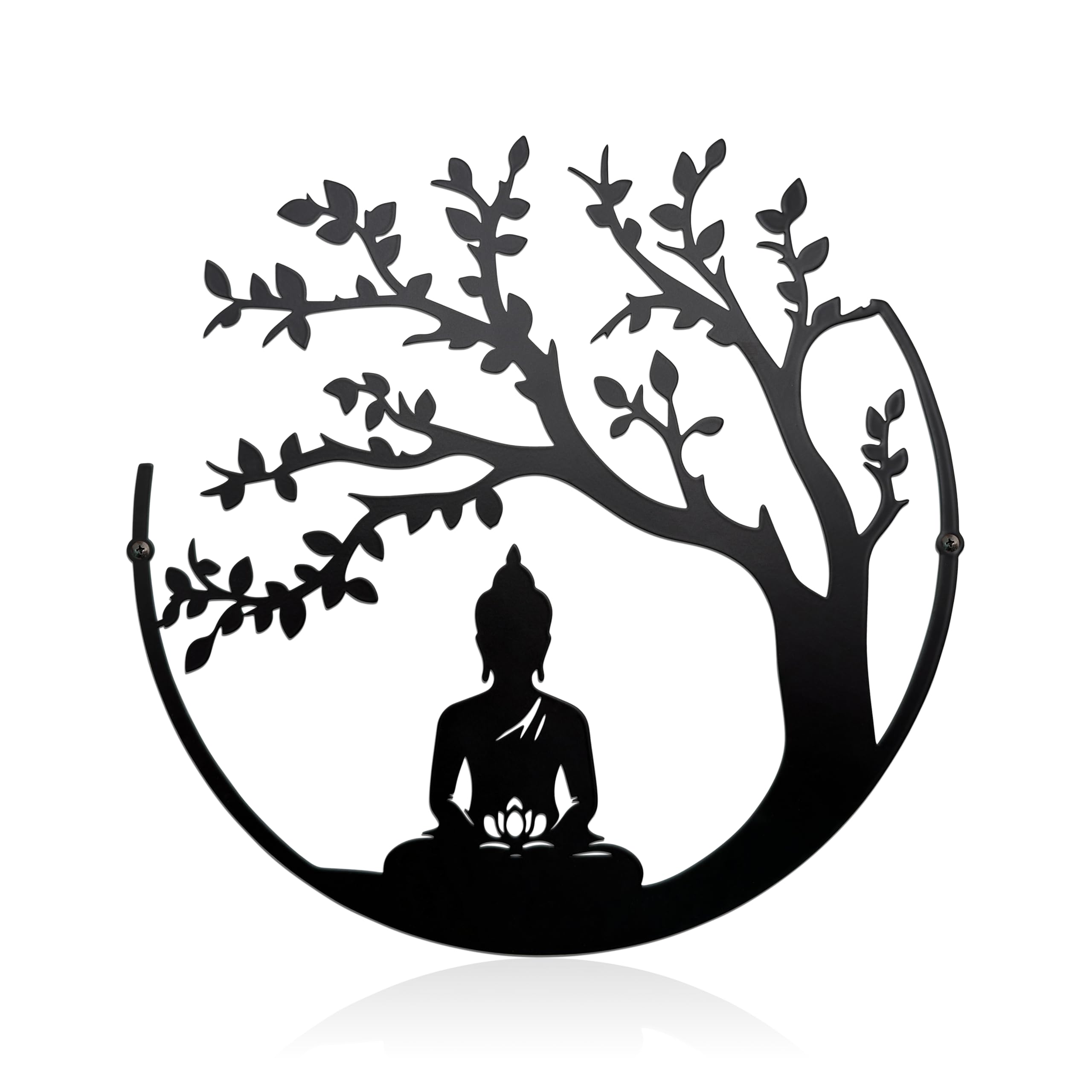 Metal Tree Of Life And Buddha Wall Decor, Zen Lotus Meditation Spiritual Art, Hindu Decor For Home Office Living Room Bedroom Yoga Meditation Room And Outdoor
