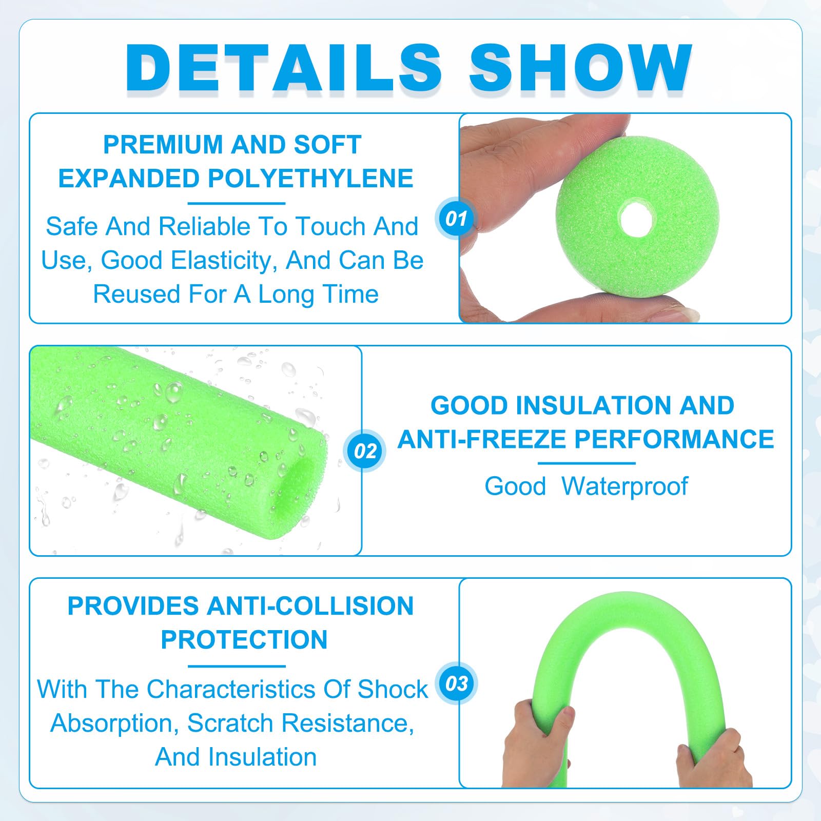 PATIKIL 2 Pcs Pipe Insulation Foam Tube - Image 3