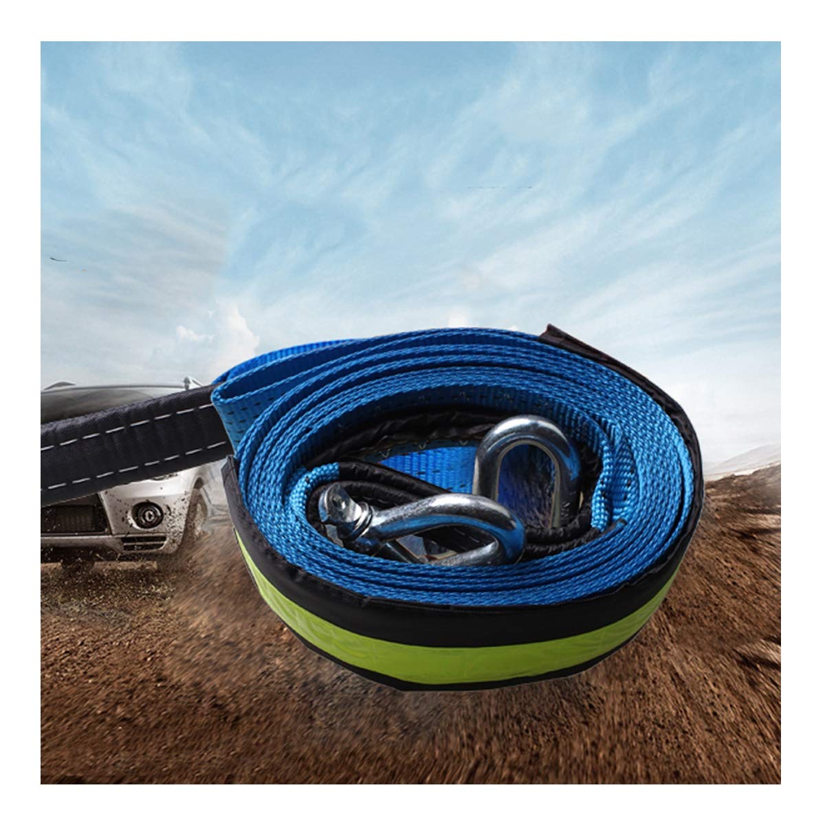 Corde de remorquage robuste 4X4 en nylon tressé haute résistance 8 tonnes