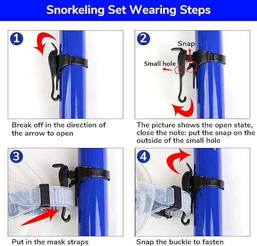 Miniatura 6 de Equipo de esnórquel miope, juego de esnórquel seco para jóvenes adultos, máscara de buceo antivaho miope y esnórquel de silicona con parte superior