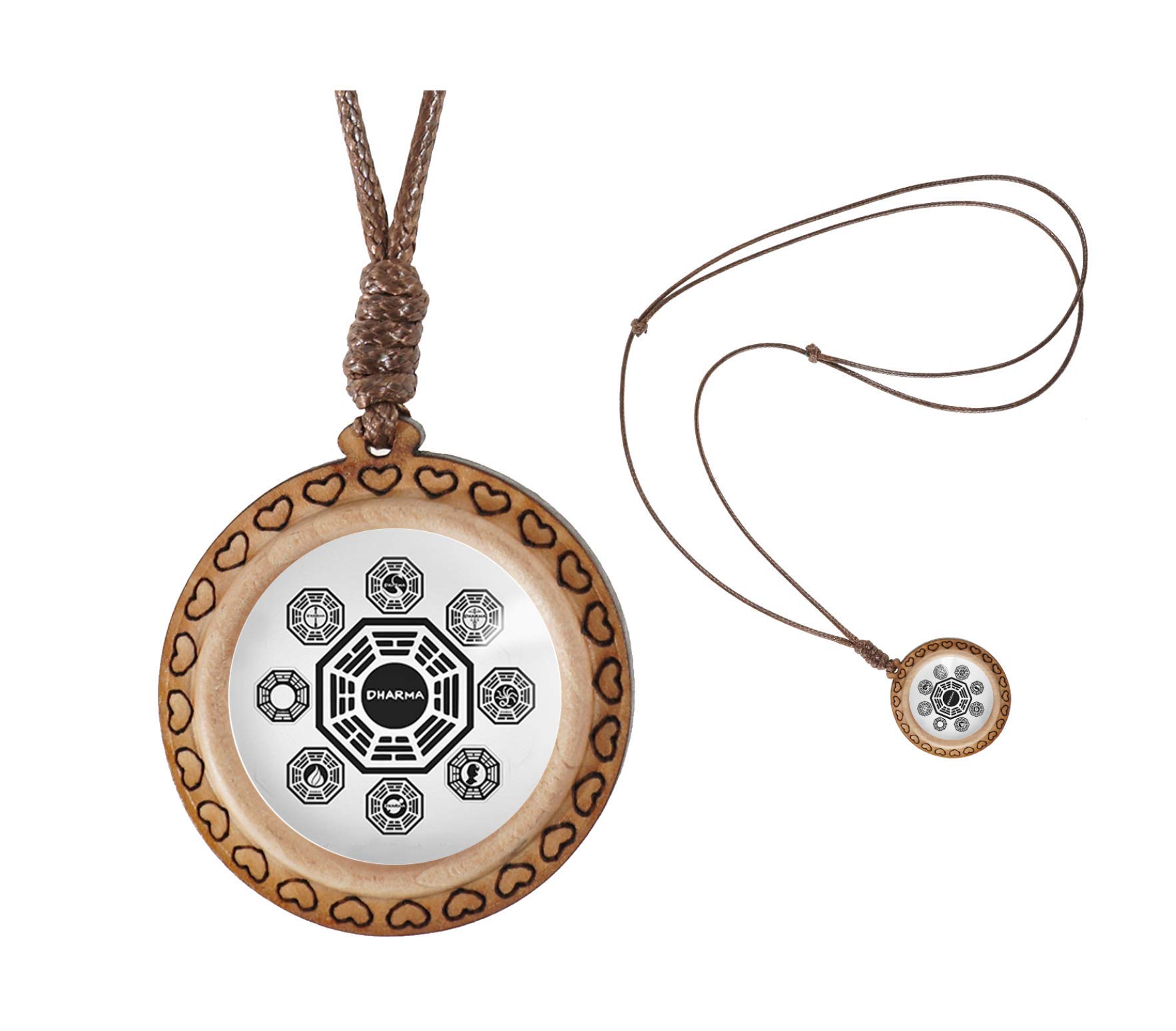 Fqjns Custom Hand Carved Wooden Pendant Necklace Jewelry For