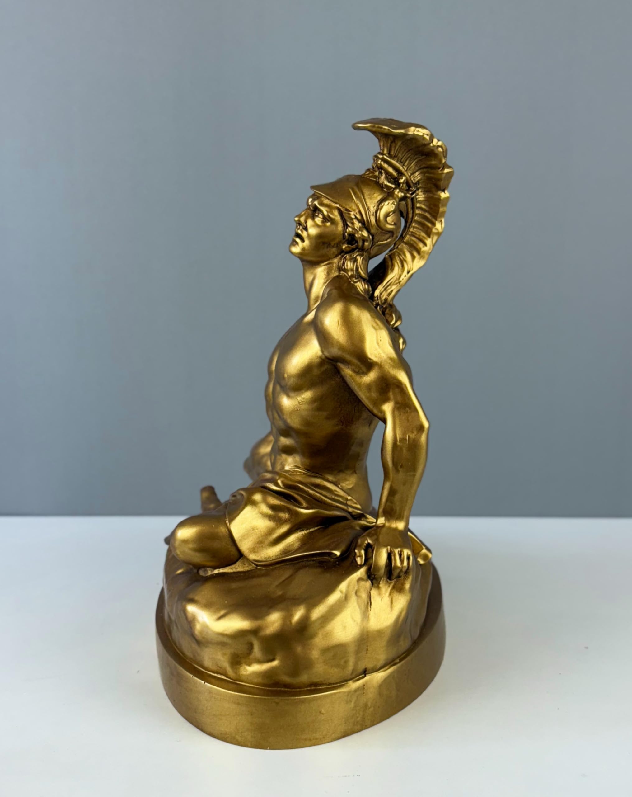 Statua di Achille morente, 20 cm, mitologia greca, statua greca, decorazione statua, scultura artistica (oro)