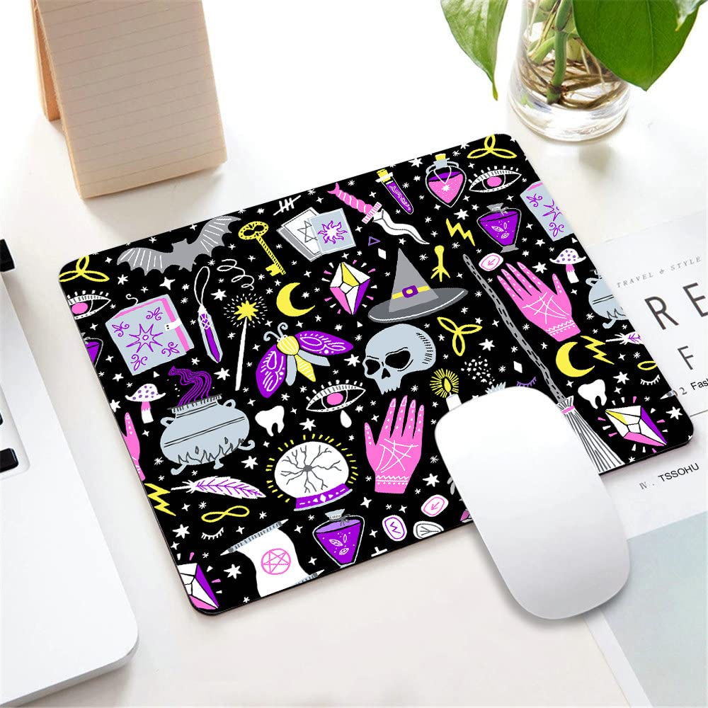 Tappetino per il mouse con stampa colorata a righe messicane con base in gomma antiscivolo, con bordo cucito, per computer portatile, computer