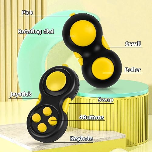 Miniatura 32 de WTYCD El Fidget Retro original: Juego de control clásico de goma Fidget Focus Toy con funciones de 8 vueltas y cordón - perfecto para aliviar