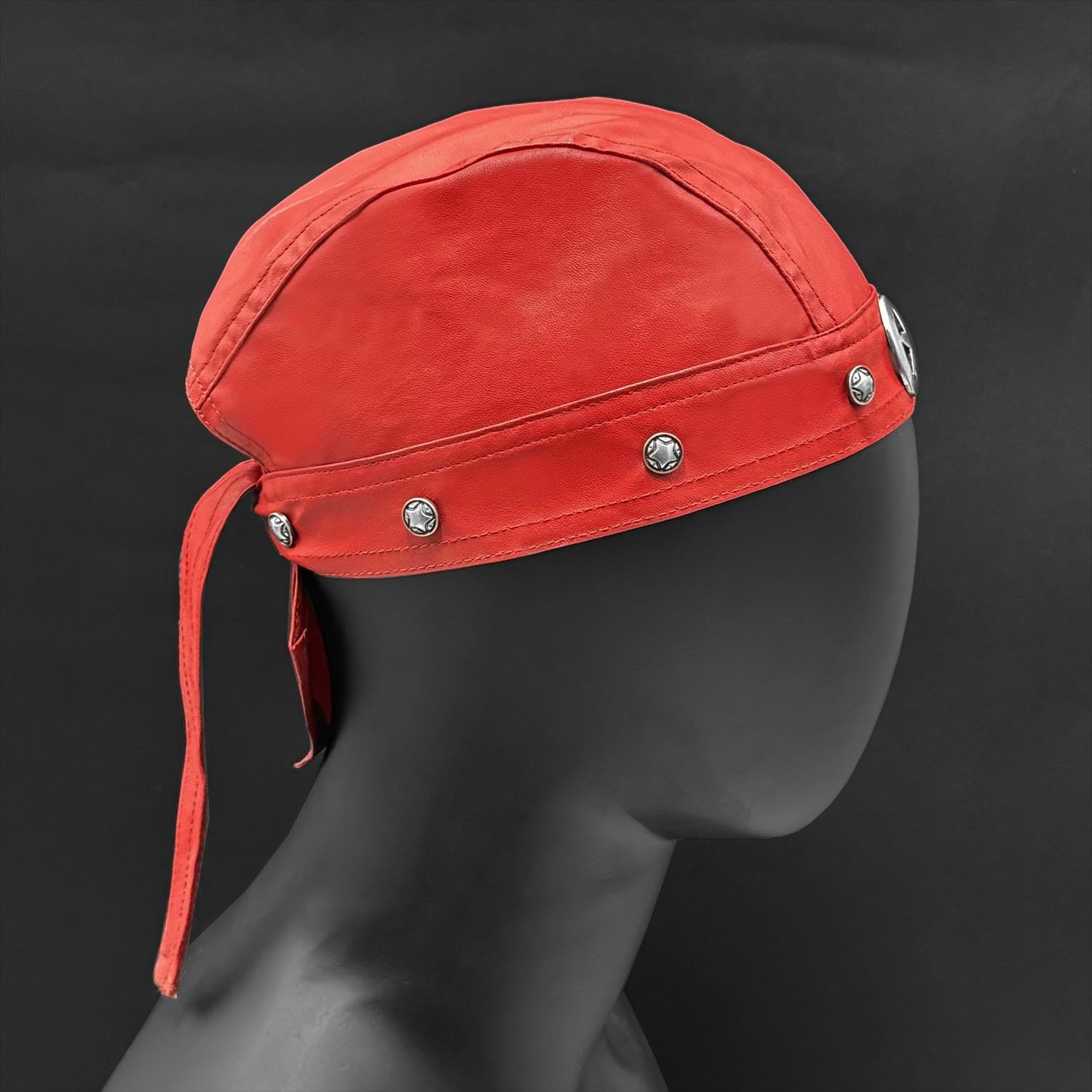 Punk Star Studs Bandana Du Do Doo Rag Cap Wrap Biker Cool Stylish Red Headwrap - Image 3