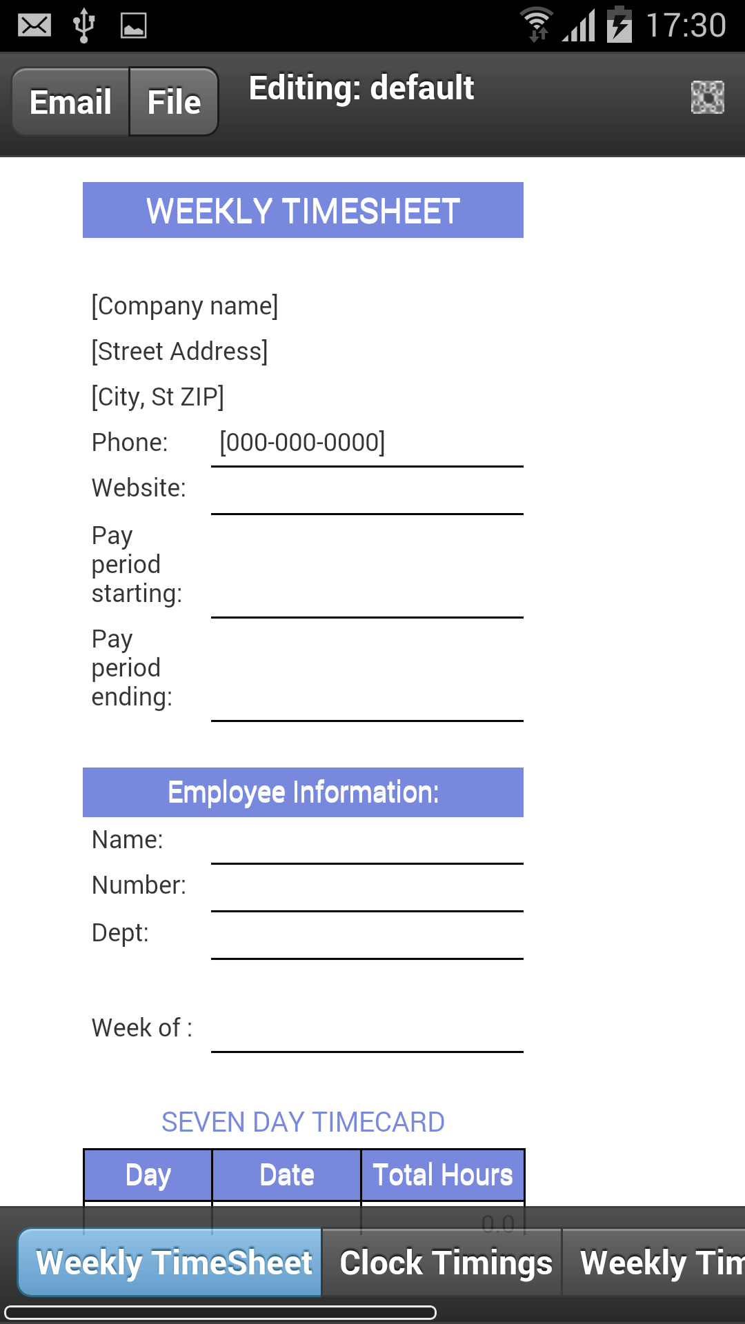 Employee Timecard Application sur Amazon Appstore